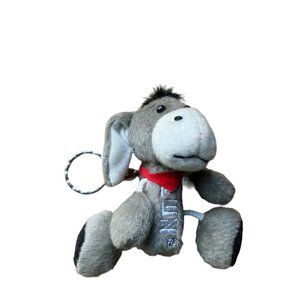 PEZ Dispenser DONKEY PLUSH EYORE Key Chain 2004 Fuzzy Farm VGUC